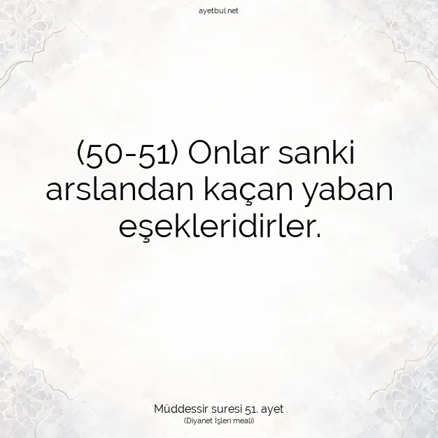 Ayetbul | Kuran Mealleri | Quran | Müddessir suresi 51. ayet