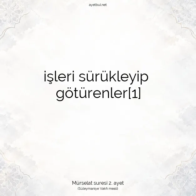 Ayetbul | Kuran Mealleri | Quran | Mürselat suresi 2. ayet