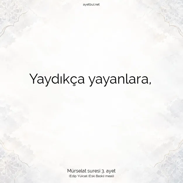 Ayetbul | Kuran Mealleri | Quran | Mürselat suresi 3. ayet