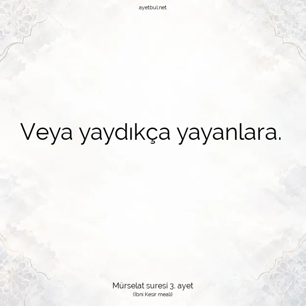 Ayetbul | Kuran Mealleri | Quran | Mürselat suresi 3. ayet