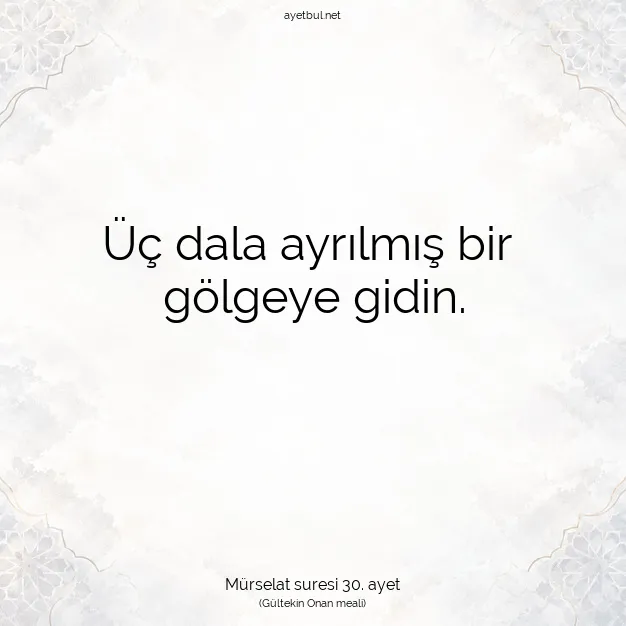 Ayetbul | Kuran Mealleri | Quran | Mürselat suresi 30. ayet