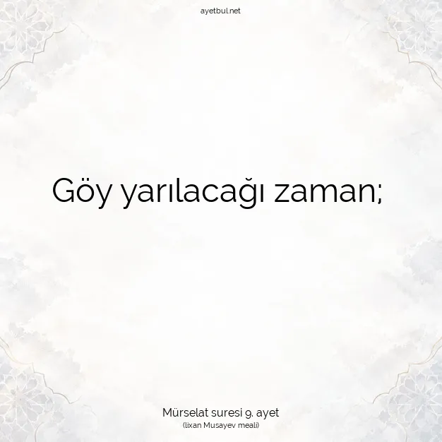 Ayetbul | Kuran Mealleri | Quran | Mürselat suresi 9. ayet