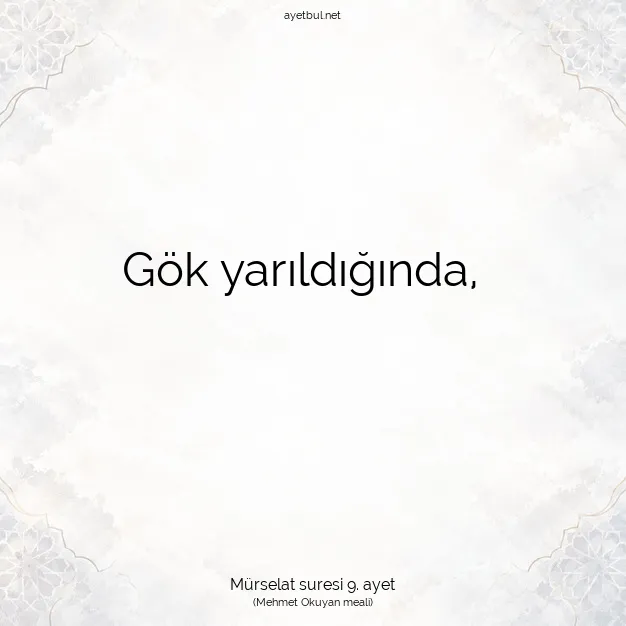 Ayetbul | Kuran Mealleri | Quran | Mürselat suresi 9. ayet