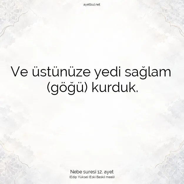 Ayetbul | Kuran Mealleri | Quran | Nebe suresi 12. ayet