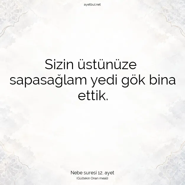 Ayetbul | Kuran Mealleri | Quran | Nebe suresi 12. ayet