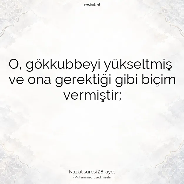 Ayetbul | Kuran Mealleri | Quran | Naziat suresi 28. ayet