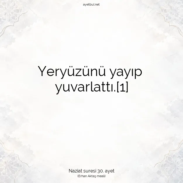 Ayetbul | Kuran Mealleri | Quran | Naziat suresi 30. ayet