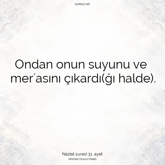 Ayetbul | Kuran Mealleri | Quran | Naziat suresi 31. ayet