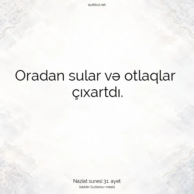 Ayetbul | Kuran Mealleri | Quran | Naziat suresi 31. ayet