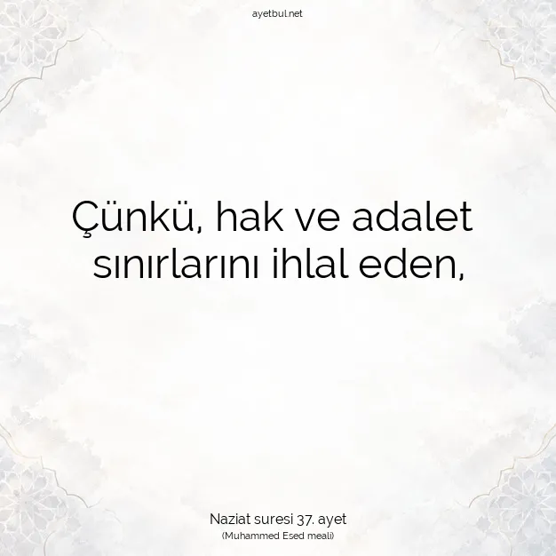 Ayetbul | Kuran Mealleri | Quran | Naziat suresi 37. ayet
