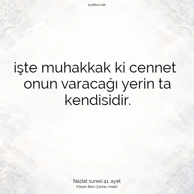 Ayetbul | Kuran Mealleri | Quran | Naziat suresi 41. ayet