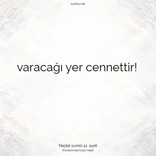 Ayetbul | Kuran Mealleri | Quran | Naziat suresi 41. ayet