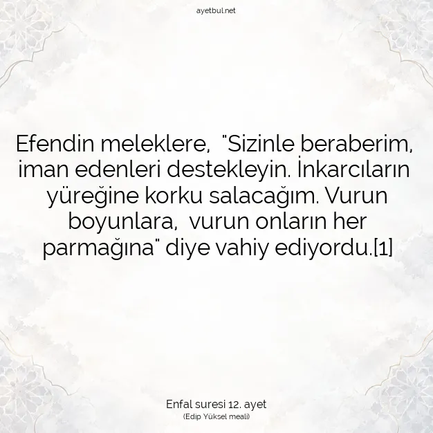 Ayetbul | Kuran Mealleri | Quran | Enfal suresi 12. ayet