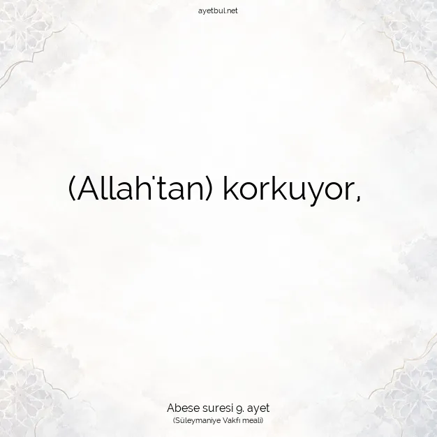 Ayetbul | Kuran Mealleri | Quran | Abese suresi 9. ayet