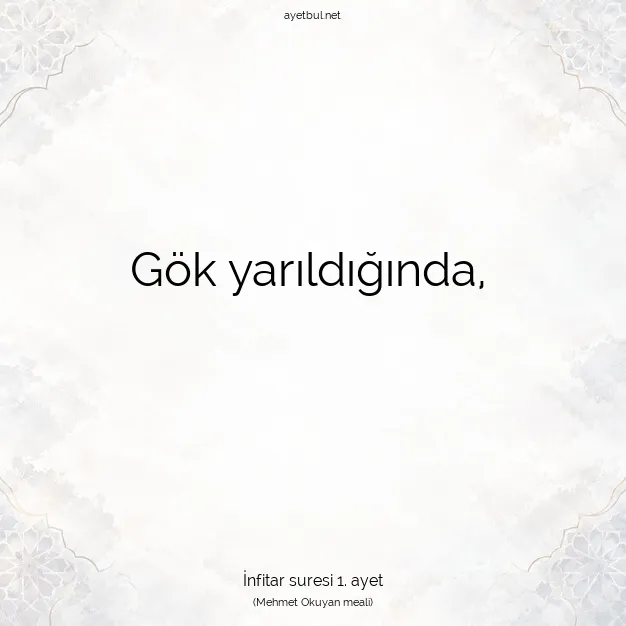 Ayetbul | Kuran Mealleri | Quran | İnfitar suresi 1. ayet