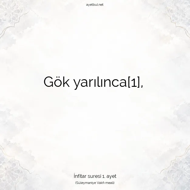 Ayetbul | Kuran Mealleri | Quran | İnfitar suresi 1. ayet