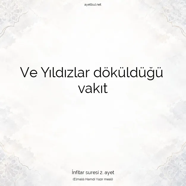 Ayetbul | Kuran Mealleri | Quran | İnfitar suresi 2. ayet