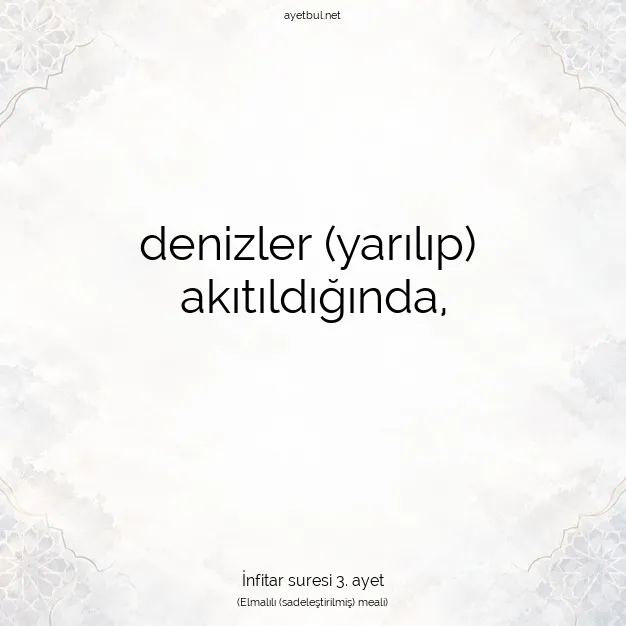 Ayetbul | Kuran Mealleri | Quran | İnfitar suresi 3. ayet