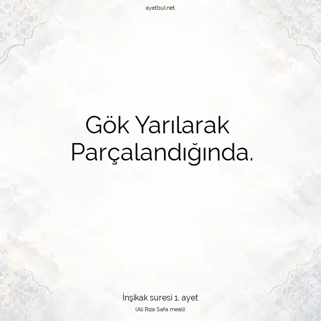 Ayetbul | Kuran Mealleri | Quran | İnşikak suresi 1. ayet