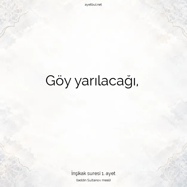 Ayetbul | Kuran Mealleri | Quran | İnşikak suresi 1. ayet