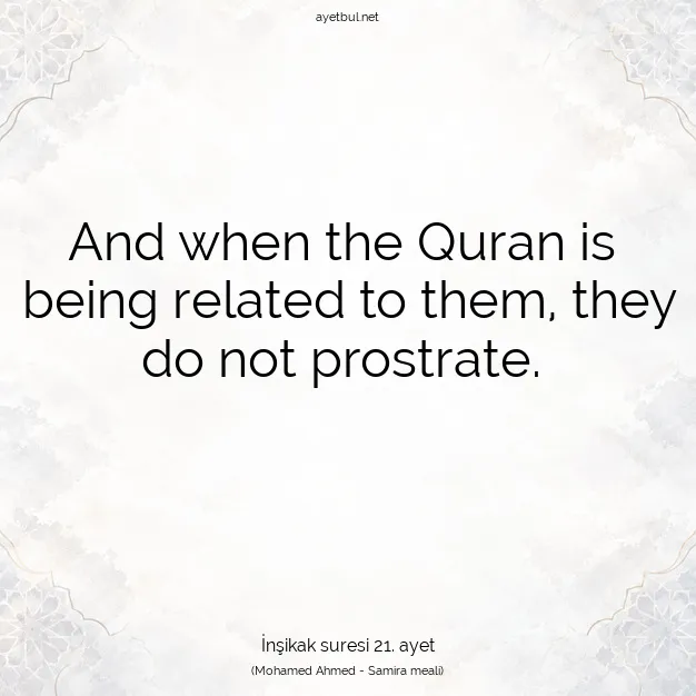 Ayetbul | Kuran Mealleri | Quran | İnşikak suresi 21. ayet
