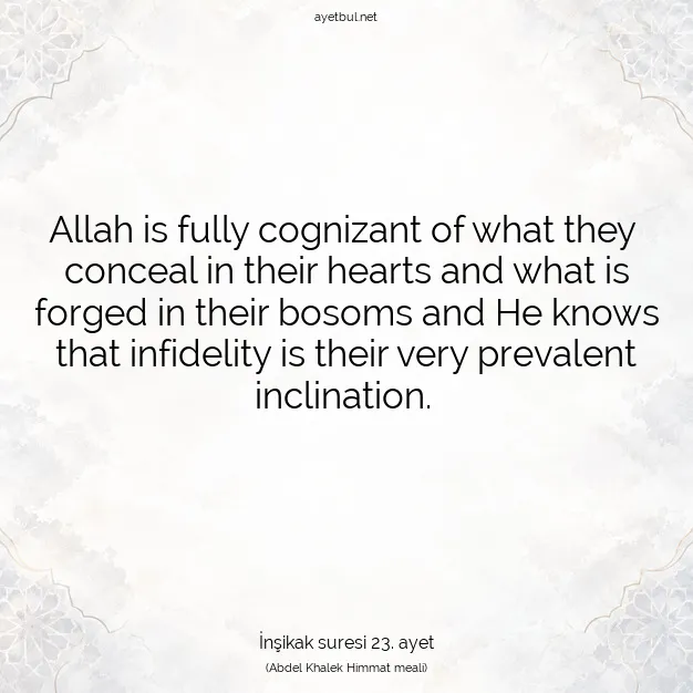 Ayetbul | Kuran Mealleri | Quran | İnşikak suresi 23. ayet
