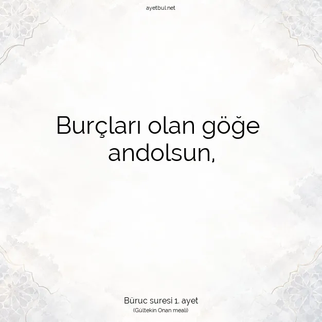 Ayetbul | Kuran Mealleri | Quran | Büruc suresi 1. ayet