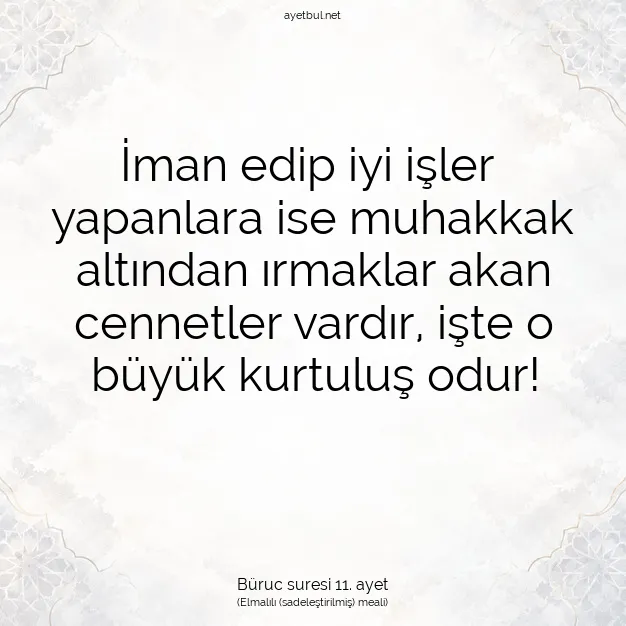 Ayetbul | Kuran Mealleri | Quran | Büruc suresi 11. ayet