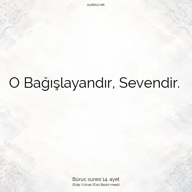 Ayetbul | Kuran Mealleri | Quran | Büruc suresi 14. ayet