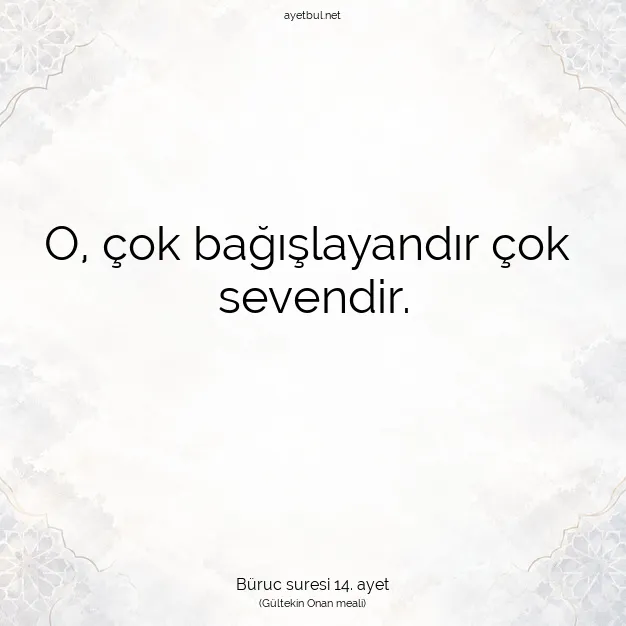 Ayetbul | Kuran Mealleri | Quran | Büruc suresi 14. ayet