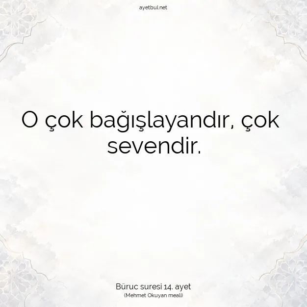 Ayetbul | Kuran Mealleri | Quran | Büruc suresi 14. ayet