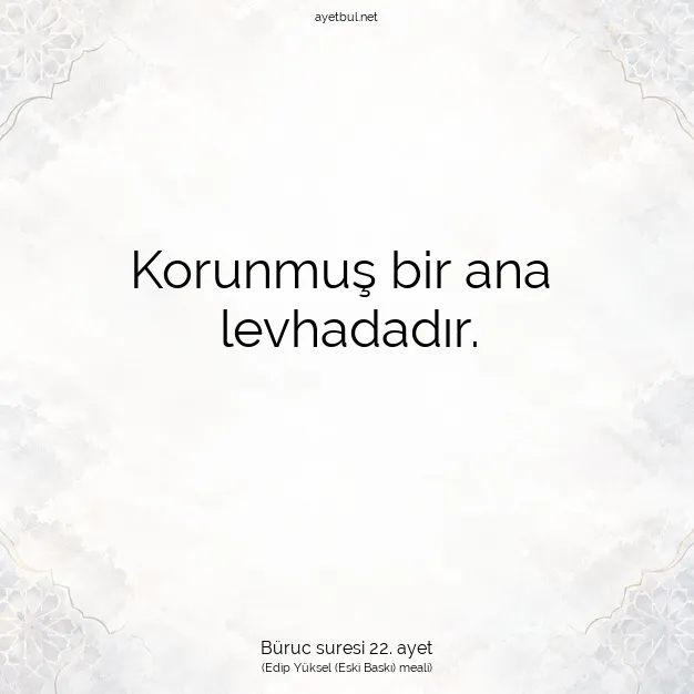 Ayetbul | Kuran Mealleri | Quran | Büruc suresi 22. ayet