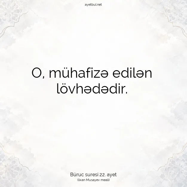 Ayetbul | Kuran Mealleri | Quran | Büruc suresi 22. ayet