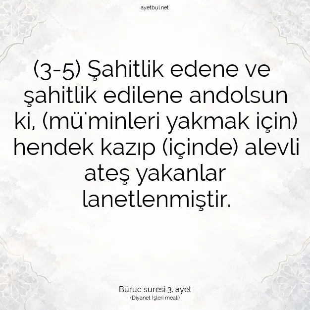 Ayetbul | Kuran Mealleri | Quran | Büruc suresi 3. ayet
