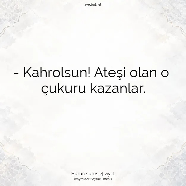 Ayetbul | Kuran Mealleri | Quran | Büruc suresi 4. ayet