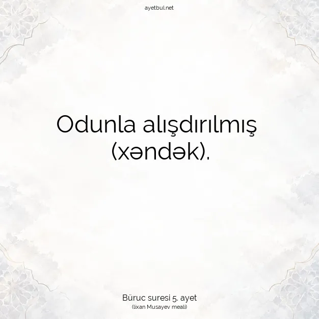 Ayetbul | Kuran Mealleri | Quran | Büruc suresi 5. ayet