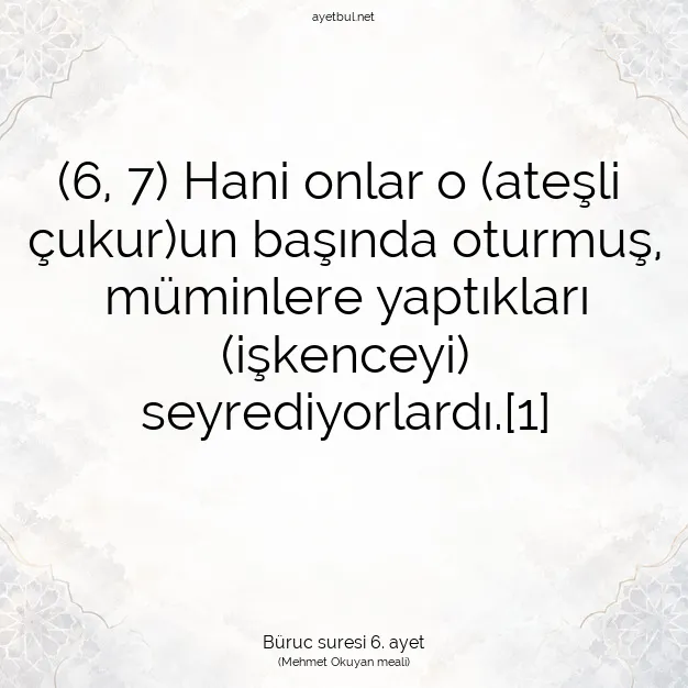 Ayetbul | Kuran Mealleri | Quran | Büruc suresi 6. ayet