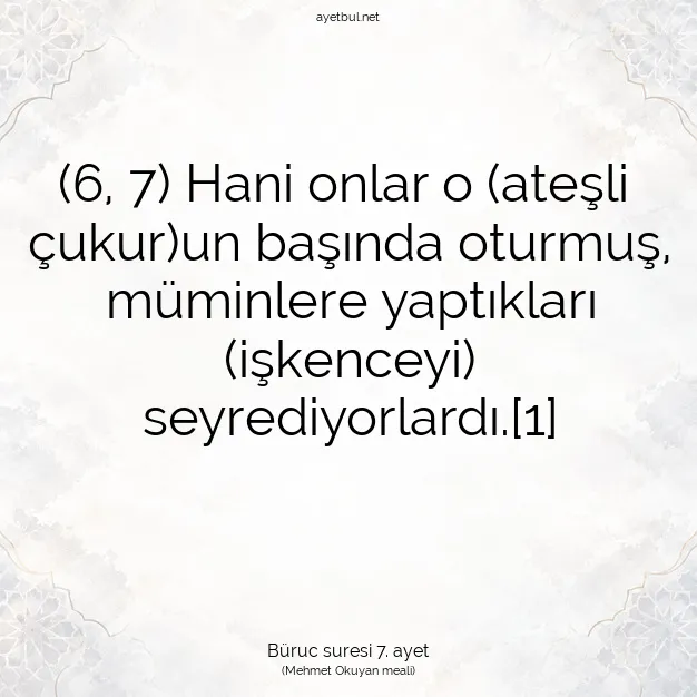 Ayetbul | Kuran Mealleri | Quran | Büruc suresi 7. ayet