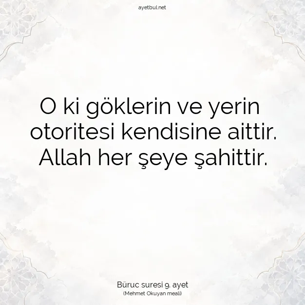 Ayetbul | Kuran Mealleri | Quran | Büruc suresi 9. ayet