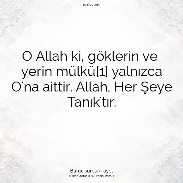 Ayetbul | Kuran Mealleri | Quran | Büruc suresi 9. ayet