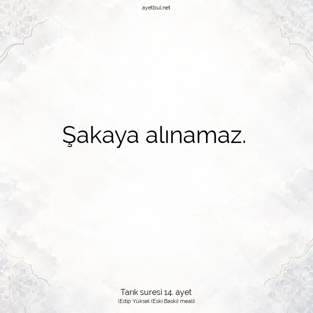 Ayetbul | Kuran Mealleri | Quran | Tarık suresi 14. ayet