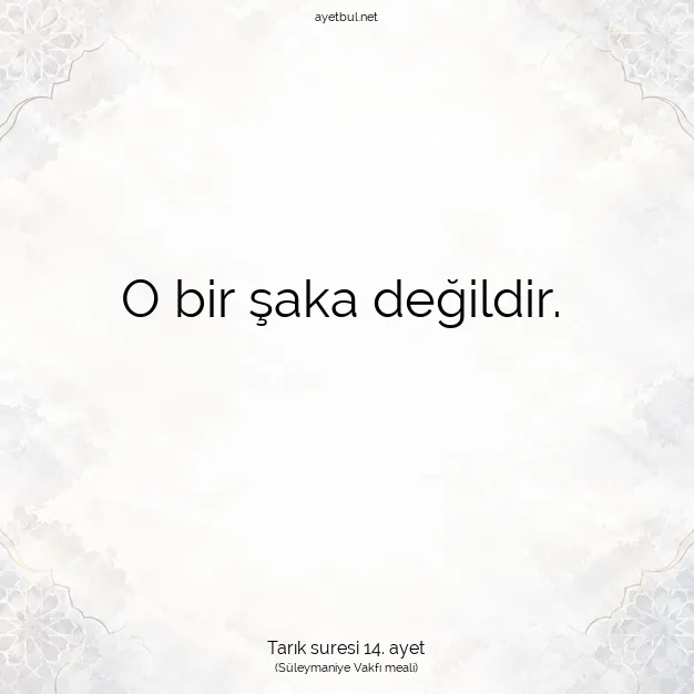 Ayetbul | Kuran Mealleri | Quran | Tarık suresi 14. ayet