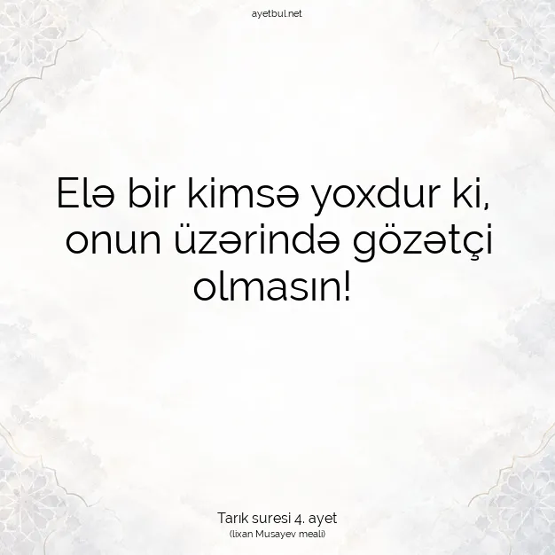 Ayetbul | Kuran Mealleri | Quran | Tarık suresi 4. ayet