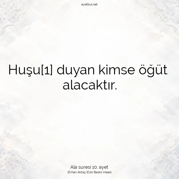 Ayetbul | Kuran Mealleri | Quran | Ala suresi 10. ayet