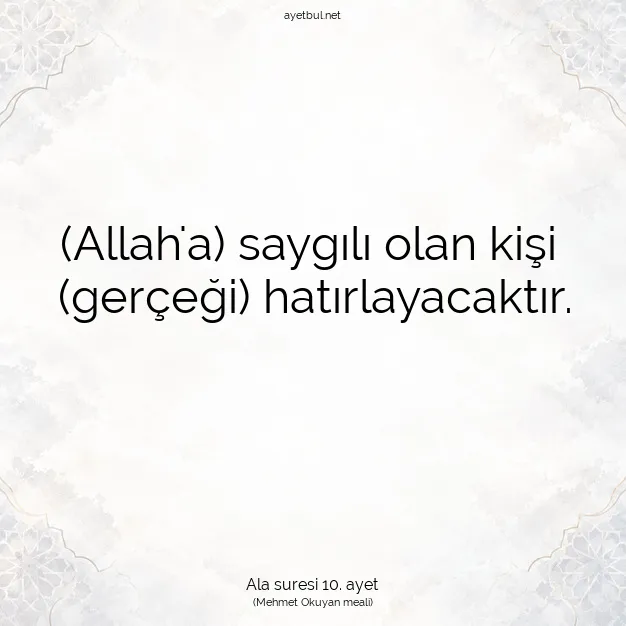 Ayetbul | Kuran Mealleri | Quran | Ala suresi 10. ayet