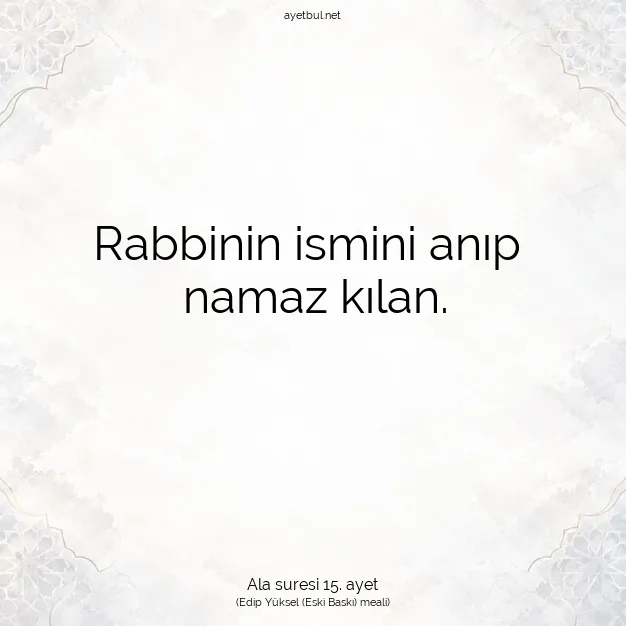 Ayetbul | Kuran Mealleri | Quran | Ala suresi 15. ayet