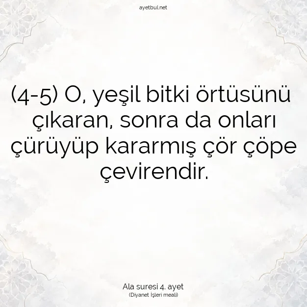 Ayetbul | Kuran Mealleri | Quran | Ala suresi 4. ayet