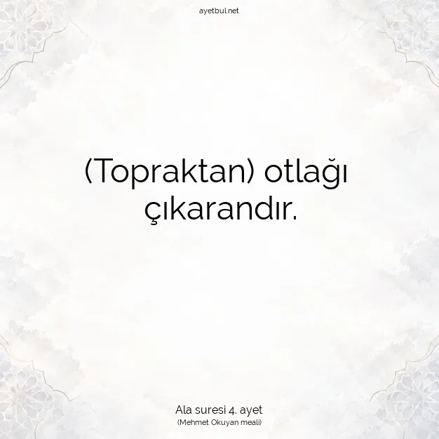 Ayetbul | Kuran Mealleri | Quran | Ala suresi 4. ayet