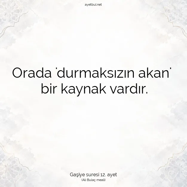 Ayetbul | Kuran Mealleri | Quran | Gaşiye suresi 12. ayet