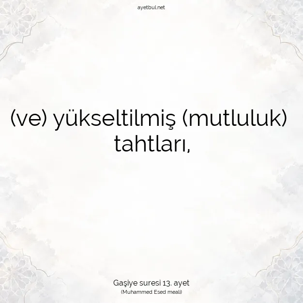 Ayetbul | Kuran Mealleri | Quran | Gaşiye suresi 13. ayet